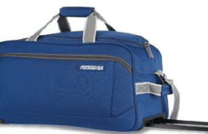 american tourister apex wheel duffle bag in red color